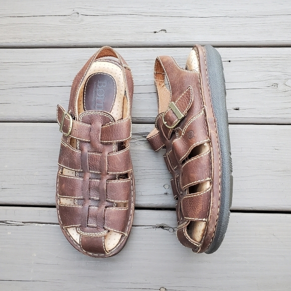 Vintage 90s y2k Born Greek Fisherman Chunky Platform Buckle Jesus Sandals 12 - Picture 1 of 8